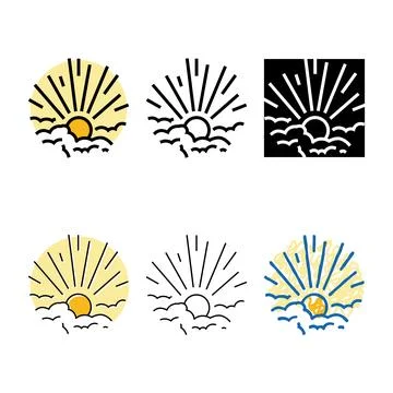 Rising sun progress color icon vector looks Stock Illustration