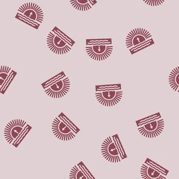 Rising sun progress glyph vector seamless pattern Stock Illustration