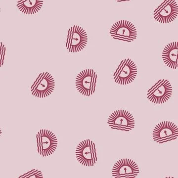 Rising sun progress line vector seamless pattern 库存插图
