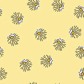 Rising sun progress vector seamless pattern 스톡 일러스트