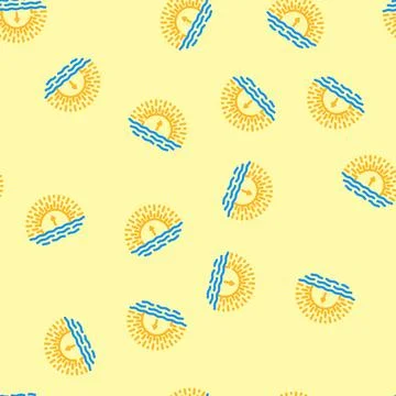 Rising sun progress vector seamless pattern Illustrazione stock