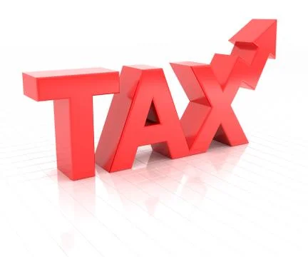 Rising tax concept, 3d render Illustrazione stock