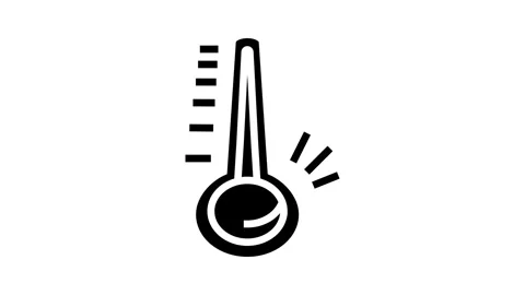 Rising temperature gauge progress glyph icon animation Stock Footage 326148930