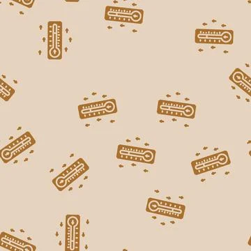 Rising temperature gauge progress glyph vector seamless pattern Illustrazione stock