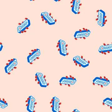 Rising temperature gauge progress isometric icon seamless pattern Stock Illustration
