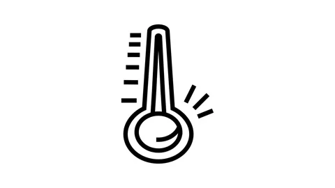 Rising temperature gauge progress line icon animation Stock Footage 326128486