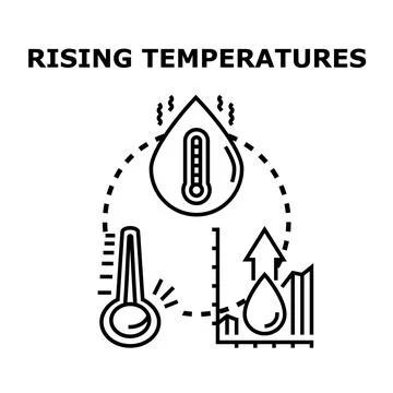 Rising temperatures concept for global warming and climate change Stock Illustration