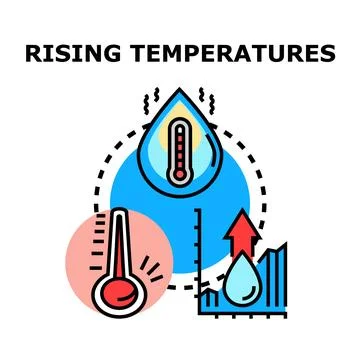 Rising temperatures concept for global warming and climate change Stock Illustration