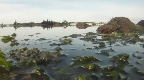 Rising tide camera submerged 01 Stock Footage 33890851