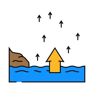 Rising tide progress icon color illustration Illustrazione stock