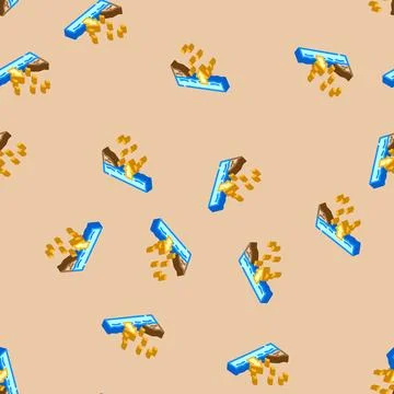 Rising tide progress isometric icon seamless pattern Stock Illustration