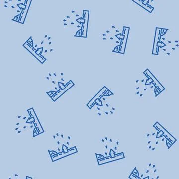 Rising tide progress line vector seamless pattern Illustrazione stock