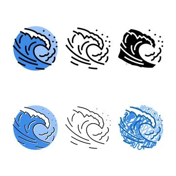Rising tide progress stylized color icon vector Illustrazione stock