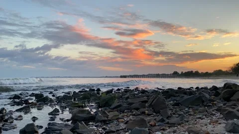 Rising Tide Time Lapse at Sunset Stock Footage 256909294