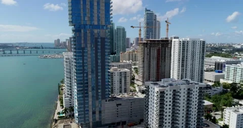 Rising towers in Edgewater Stock Footage 149627692