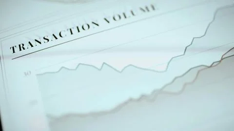 Rising transaction volume lines on chart Stock Photos