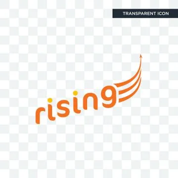 Rising vector icon isolated on transparent background, rising logo design Stock Illustration