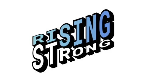 RISING vs STRONG, 3D Text Animation in Isometric View with Opposite Word Motion Stock Footage 314263889