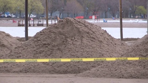 Rising water levels on lakes oceans and seas cause beach flooding and erosion Stock Footage
