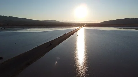 Rising Water Road Stock Footage 126866366