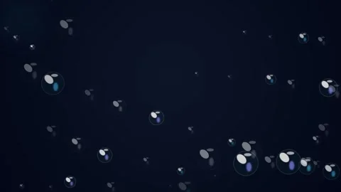 Rising White Bubble Loop - Blue Reflection Dark Underwater Backdrop 스톡 동영상 341568195
