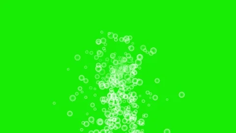 Rising White Bubbles on Green Screen Background Stock Footage 330985149