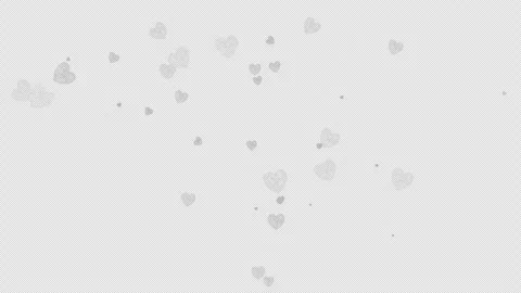 Rising White Hearts Alpha Overlay Stock Footage 340358089