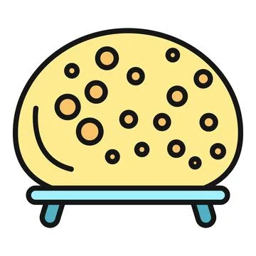 Rising yeasted dough preparing for baking process icon Illustrazione stock