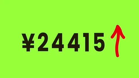 Rising yen currency financial data simulation displaying rapid numeric grow.. Stock Footage 325763336