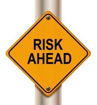 Risk ahead sign Stock Illustration