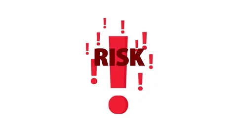 Risk alert with exclamation marks on white and green screen Stock-Footage 315449235