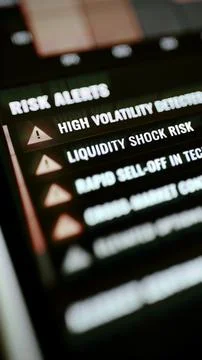 Risk alerts list high volatility and liquidity shock Foto stock