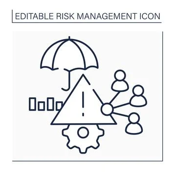 Risk allocation line icon Illustrazione stock