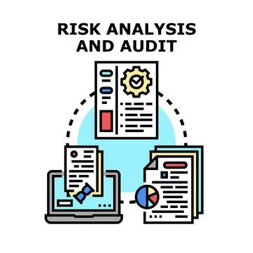 Risk analysis and financial audit management process Stock Illustration