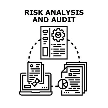 Risk analysis and financial audit management process 스톡 일러스트