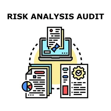 Risk analysis audit for business strategy and assessment Stock Illustration