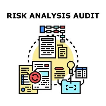 Risk analysis audit procedure and business assessment Illustrazione stock