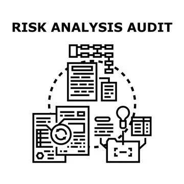 Risk analysis audit procedure and business assessment イラスト素材