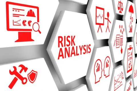 RISK ANALYSIS concept cell background 3d illustration Stock Illustration