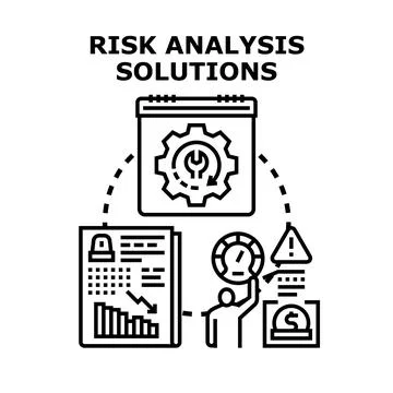 Risk analysis cycle offering solutions and management Illustrazione stock