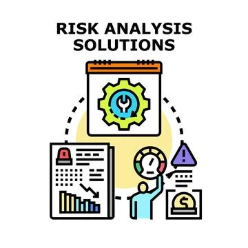 Risk analysis cycle offering solutions and management Stock Illustration