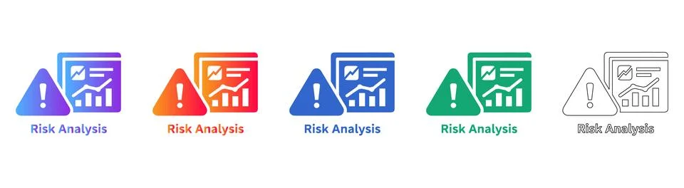 Risk Analysis Data Chart Icons Stock Illustration