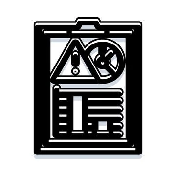 Risk analysis document evaluating potential business threats Stock Illustration