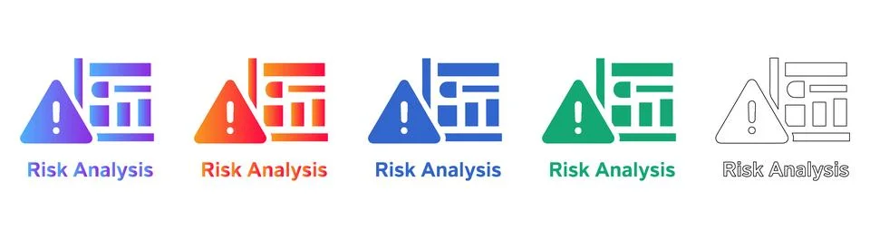 Risk Analysis Icon Set Stock Illustration