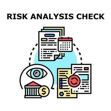 Risk analysis process checking financial reporting イラスト素材