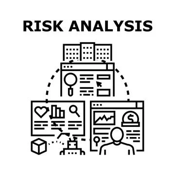 Risk analysis process detecting business threat factors 스톡 일러스트