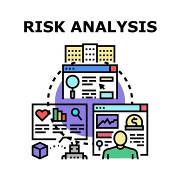 Risk analysis process detecting business threat factors 스톡 일러스트