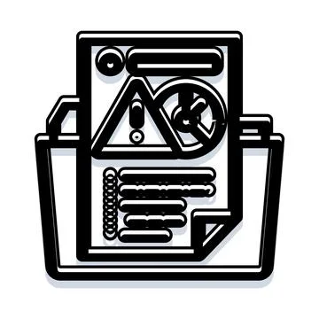 Risk analysis report document in folder Illustrazione stock