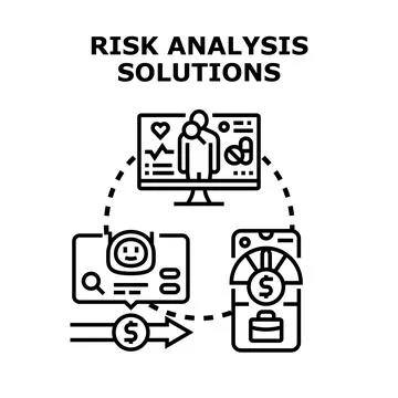 Risk analysis solutions evaluating financial health data 库存插图