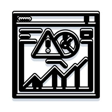 Risk analysis web page displaying warning and data Stock Illustration